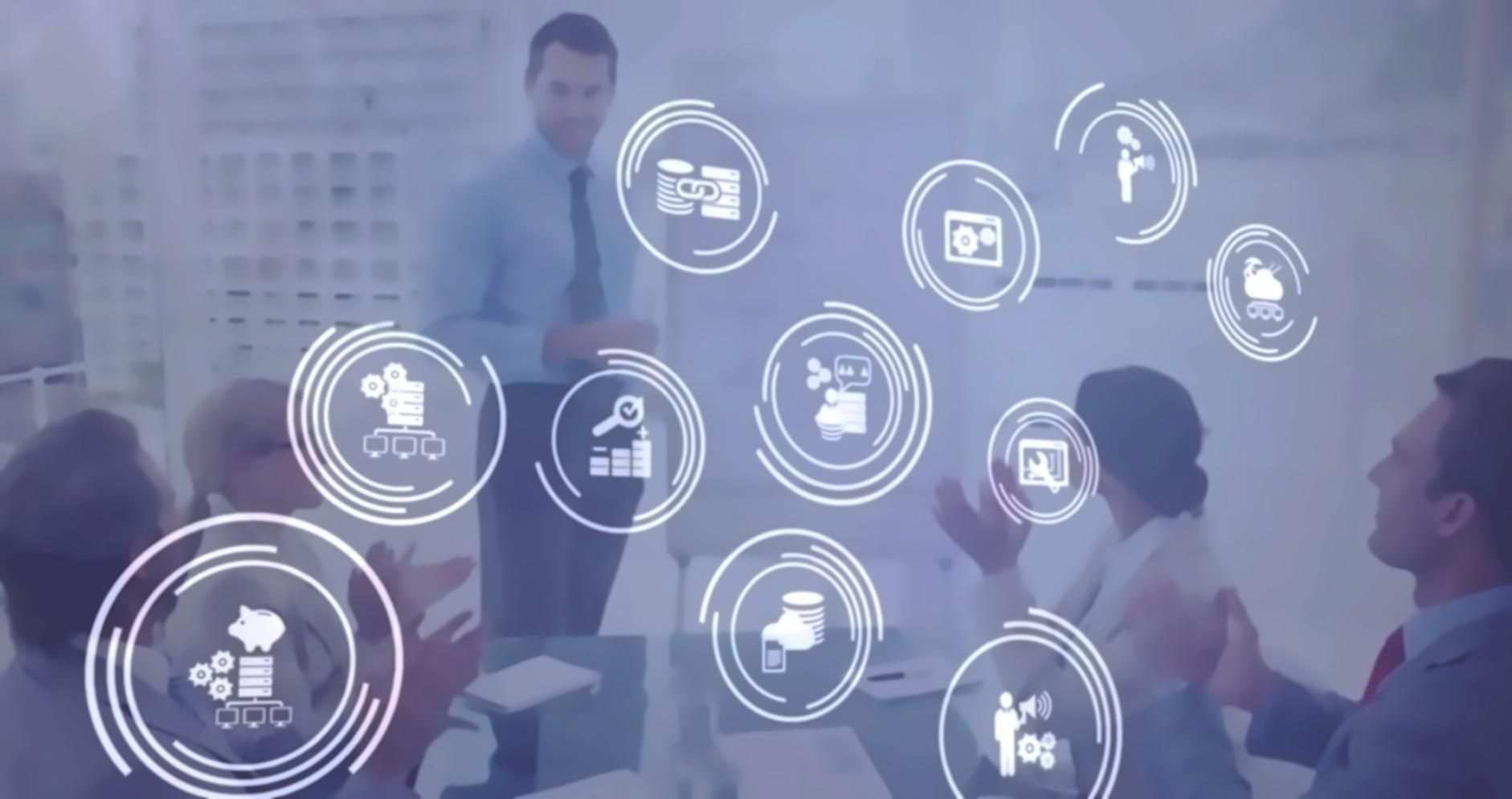 Blockchain-Technologie und Energieeffizienz Visualisierung